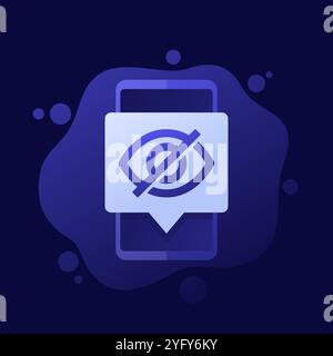 hidden content in smart phone icon, vector design Stock Vector
