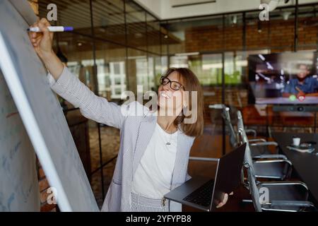 A Creative Businesswoman Engaging in Productive Team Collaboration and Innovative Dialogue Stock Photo