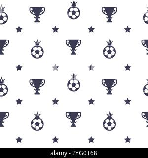 Trophy Soccer Ball Star Pattern Stock Vector