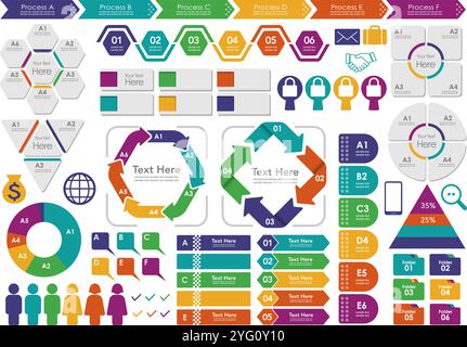 Business Infographics, Tags, And Icons Set Isolated On A White Background. Vector illustration. Stock Vector