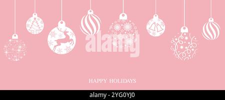 Vector Flat Background Illustration With Christmas Balls And Text Space. Stock Vector