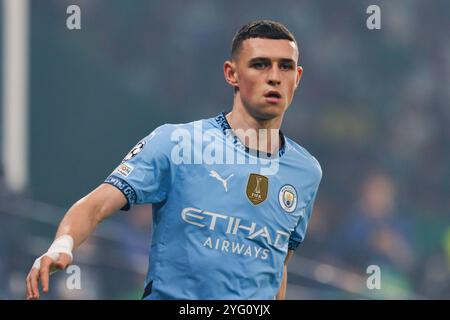 Lisbon, Portugal. 05th Nov, 2024. Phil Foden (Manchester City FC) seen in action during the UEFA Champions League game between teams of Sporting CP and Manchester City FC. Final score; Sporting 4:1 Manchester City (Photo by Maciej Rogowski/SOPA Images/Sipa USA) Credit: Sipa USA/Alamy Live News Stock Photo