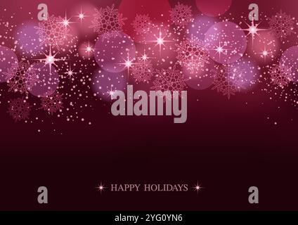 Happy Holidays Seamless Abstract Background With Halos, Stars, And Lights. Horizontally Repeatable. Vector Illustration With Text Space. Stock Vector