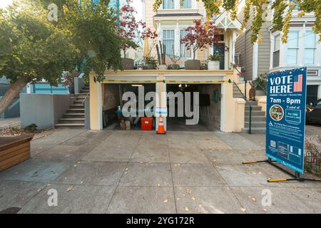 San Francisco, United States. 05th Nov, 2024. A Polling Place In A San Francisco Neighborhood. Voting polling place set up in a residential garage for the local election in the Potrero Hill neighborhood. Credit: SOPA Images Limited/Alamy Live News Stock Photo