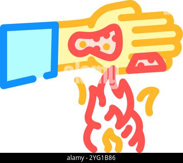 burns household injury accident color icon vector illustration Stock Vector