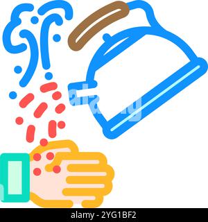 scald household injury accident color icon vector illustration Stock Vector