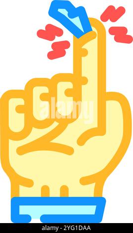 pinches household injury accident color icon vector illustration Stock Vector