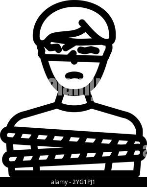 kidnapping crime line icon vector. kidnapping crime sign. isolated ...