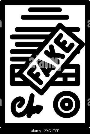 forgery crime line icon vector. forgery crime sign. isolated contour ...