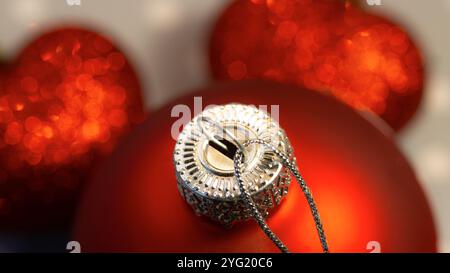 red Christmas ball close up Stock Photo