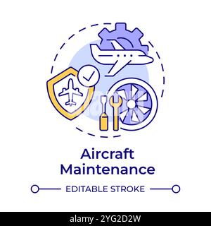 Aircraft maintenance multi color concept icon Stock Vector