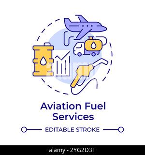 Aviation fuel services multi color concept icon Stock Vector