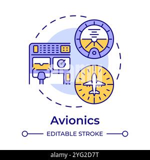 Avionics multi color concept icon Stock Vector