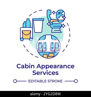 Cabin appearance services multi color concept icon Stock Vector