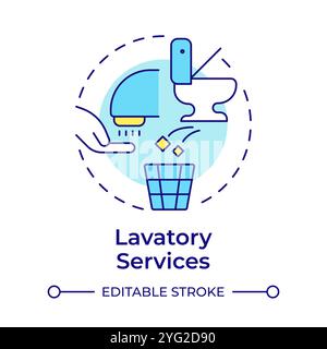 Lavatory services multi color concept icon Stock Vector