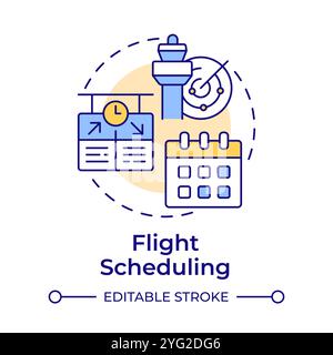 Flight scheduling multi color concept icon Stock Vector