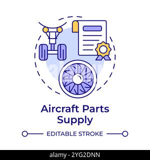 Aircraft parts supply multi color concept icon Stock Vector