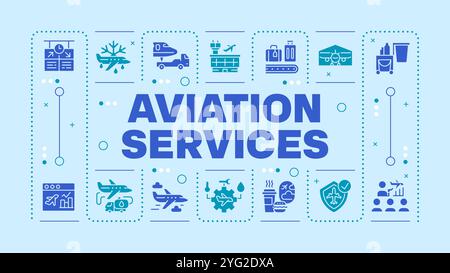 Aviation services soft blue word concept Stock Vector