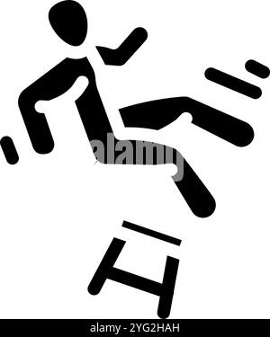 fall household injury accident glyph icon vector illustration Stock Vector