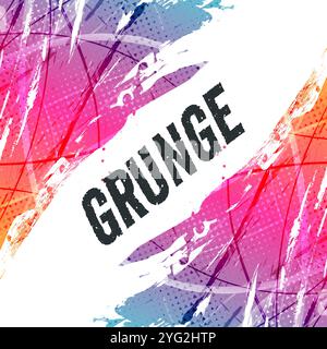 Abstract and Colorful Gradient Brush Background with Halftone Effect. Brush Stroke Illustration for Banner, Poster, or Sports Background Stock Vector