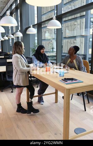 Three businesswomen in office Stock Photo