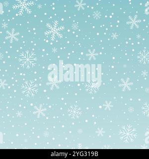 Blue background with snowfall. Stock Vector