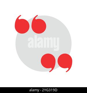 Red quote mark icon template. Stock Vector