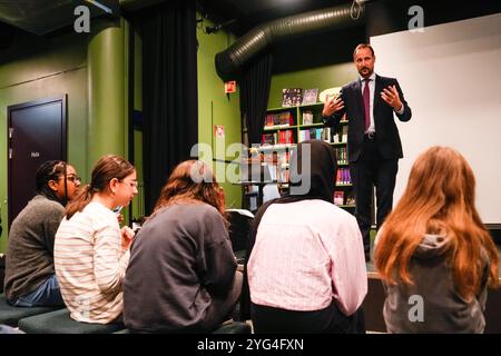 Oslo 20241106. Norwegian Crown Prince Haakon during the opening of the Holmlia Seminar 2024. Photo: Beate Oma Dahle / NTB Stock Photo