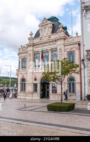 Coimbra, Portugal - June 01, 2024 - Classical house facade of the Bank of Portugal in Coimbra, Portugal Stock Photo