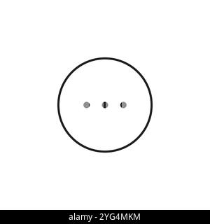 Three dots icon. Minimal ellipsis symbol. Simple circle shape. Vector graphic. Stock Vector