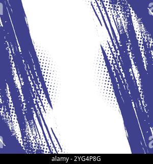 Abstract Background with Blue and White Brush Texture and Halftone Effect. Grunge Sport Background, for Banner or Poster Design Elements Stock Vector