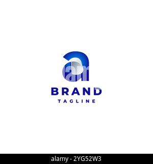Paper Curve Inside Initial a Letter Logo Design. Initial Letter a With Curved Paper Inside Logo Design. Stock Vector