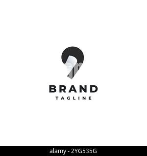 Creative Nine Paper Logo Design. Number Nine With A Roll Of Paper Inside Logo Design. Stock Vector