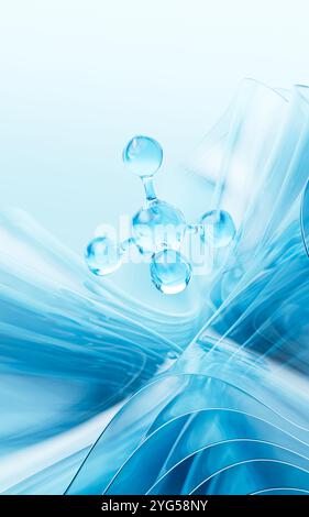 Abstract molecules medical blue background Stock Photo - Alamy