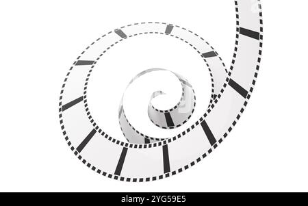 Cartoon film roll, film reel, 3d rendering. 3d illustration. Stock Photo