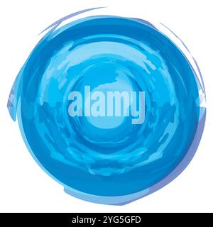 Blue Painted circle Vector Flat Design Isolated on White Background Stock Vector