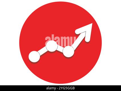 Growth Icon Flat Design, Ideal for Various Applications, Isolated on White Background Stock Vector
