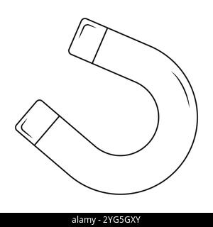Black and White Magnet Vector Flat Designs, Ideal for Coloring Pages, Isolated on White Background Stock Vector