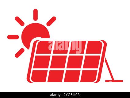 Photovoltaic panels icon Vector Flat Design isolated on white background Stock Vector
