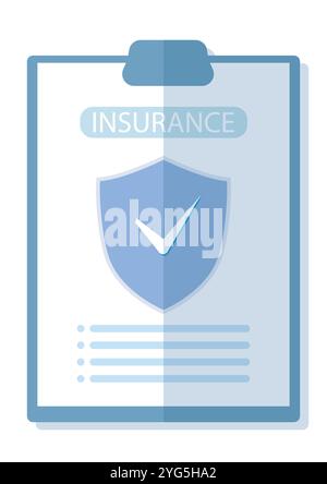 Modern Insurance Flat Design, Perfect for Various Financial Applications, Isolated on White Background.jpg Stock Vector