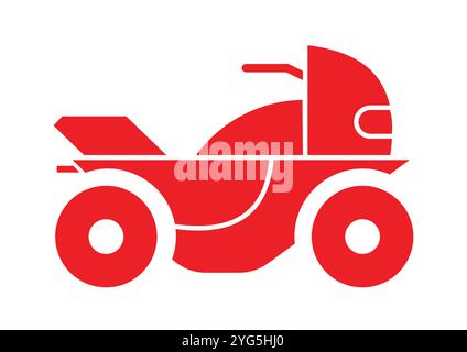 Stylish Moto Icon Vector Flat Designs, Ideal for Various Applications, Isolated on White Background Stock Vector