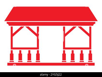 Veranda Icon Vector Flat Design Isolated on white background Stock Vector