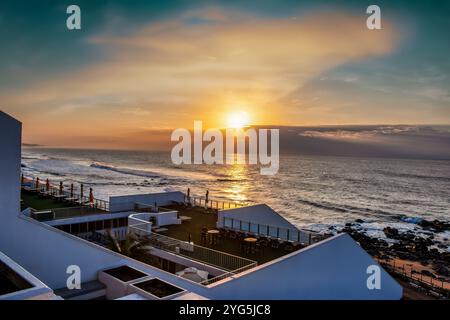 Durban Ballito bay, sunset over ocean, travel destinations, Willard beach Stock Photo