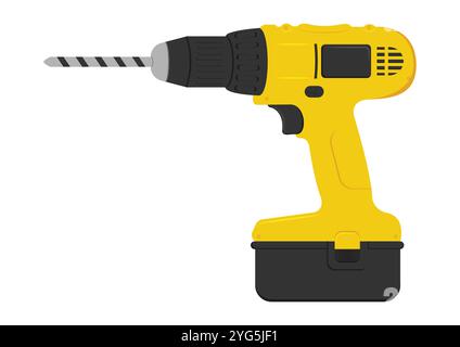 Drill vector flat design isolated on white background Stock Vector