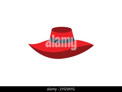 Women hat vector flat design isolated on white background Stock Vector