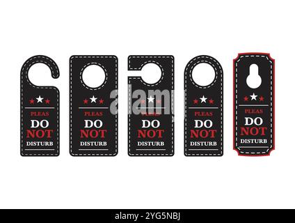 Five different door hanger templates vector flat design isolated on white background Stock Vector