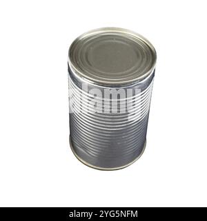 A  metal food can on a transparent background Stock Photo