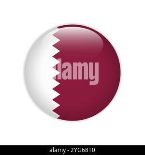 Qatar flag on button Stock Vector