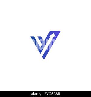 Letter V Arrow Logo Design. V Grow logo vector Stock Vector