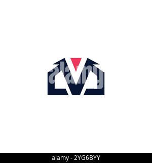 VM Logo Initial Design. Letter MV Logo Icon Stock Vector